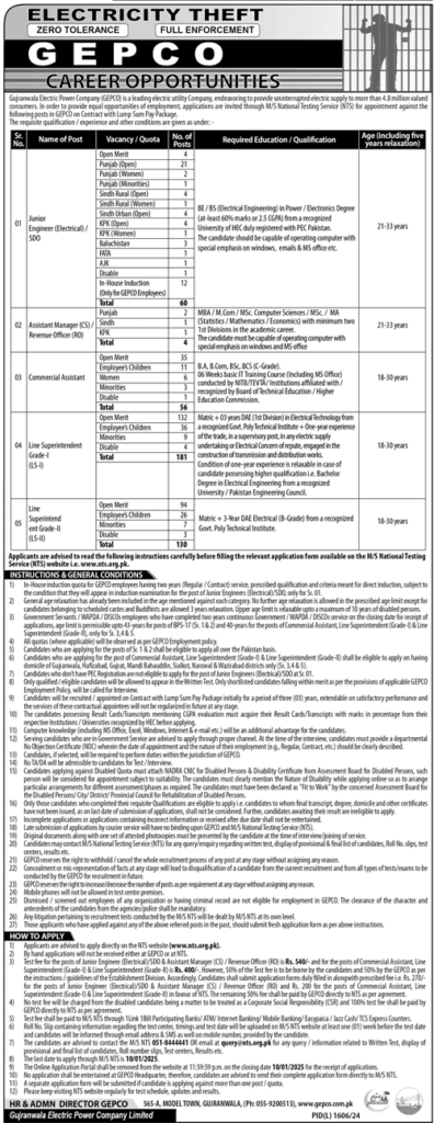 WAPDA GEPCO Jobs 2025 – Apply Online for Latest Government Opportunities