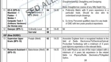 Job Opportunities at Ministry of Defence Production, Directorate General Research and Development Establishment (DGRDE), Rawalpindi – 2025