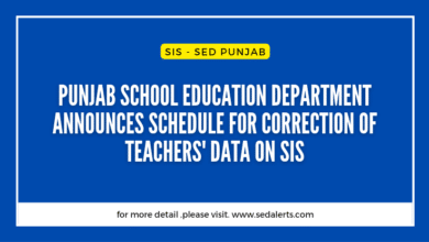 Punjab School Education Department Announces Schedule for Correction of Teachers' Data on SIS
